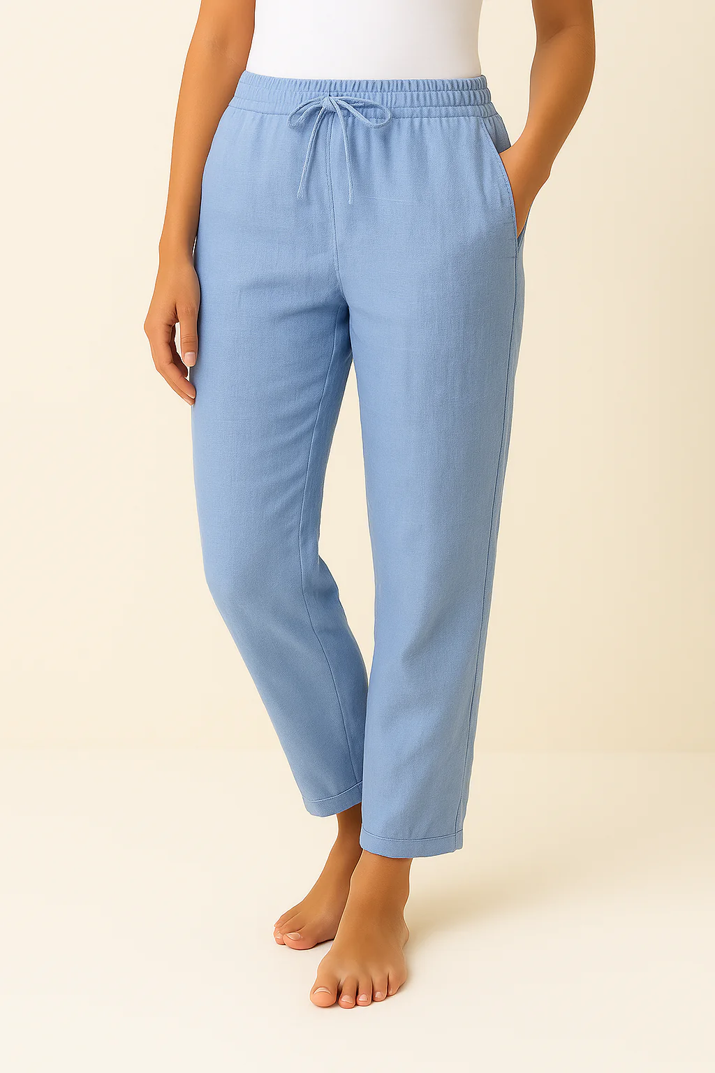 Keala | Luchtige Broek met Comfortabele Pasvorm en Trekkoorddetail