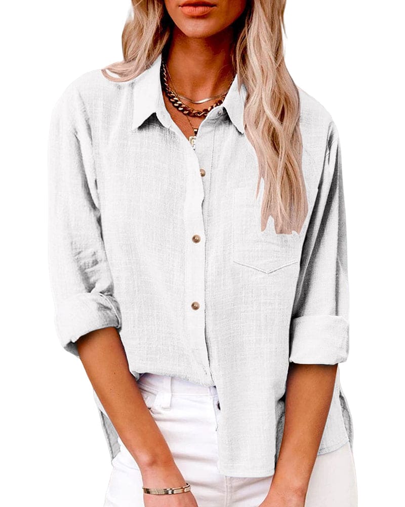 Zuci | Zomerse Blouse van Ademend Katoenlinnen