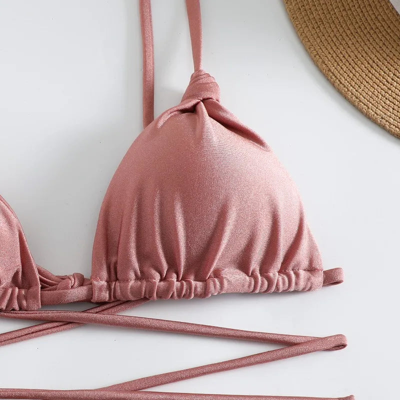 Mila | Verfijnde Cross-String Bikini Set