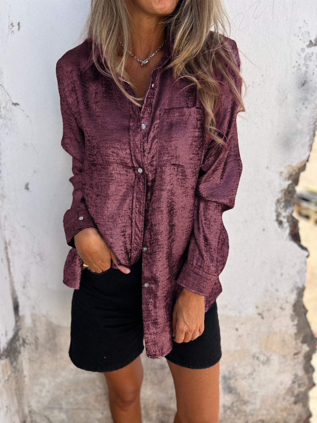 Nina | Stijlvol Glanzende blouse