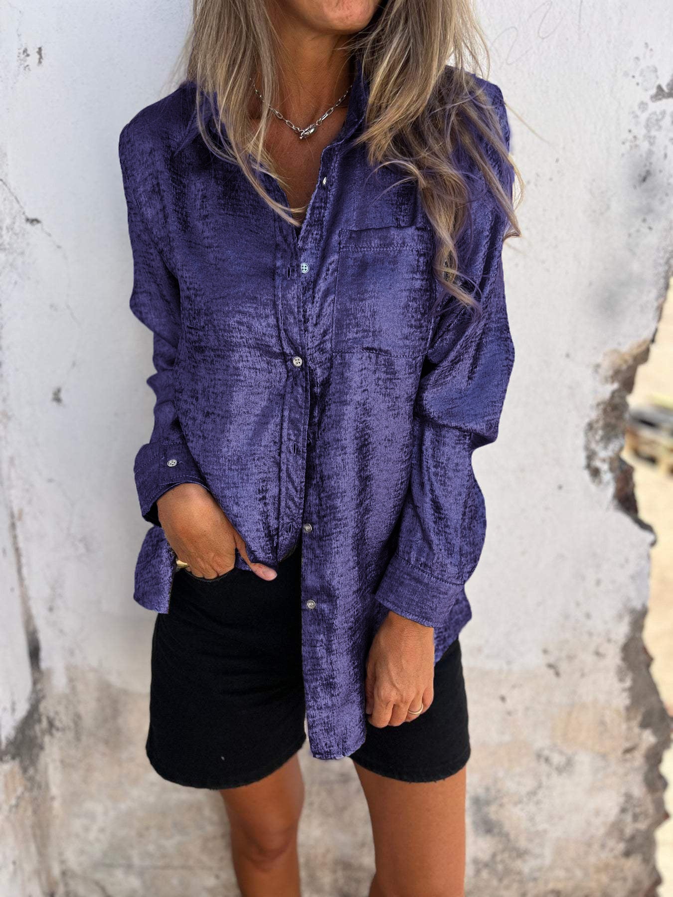 Nina | Stijlvol Glanzende blouse