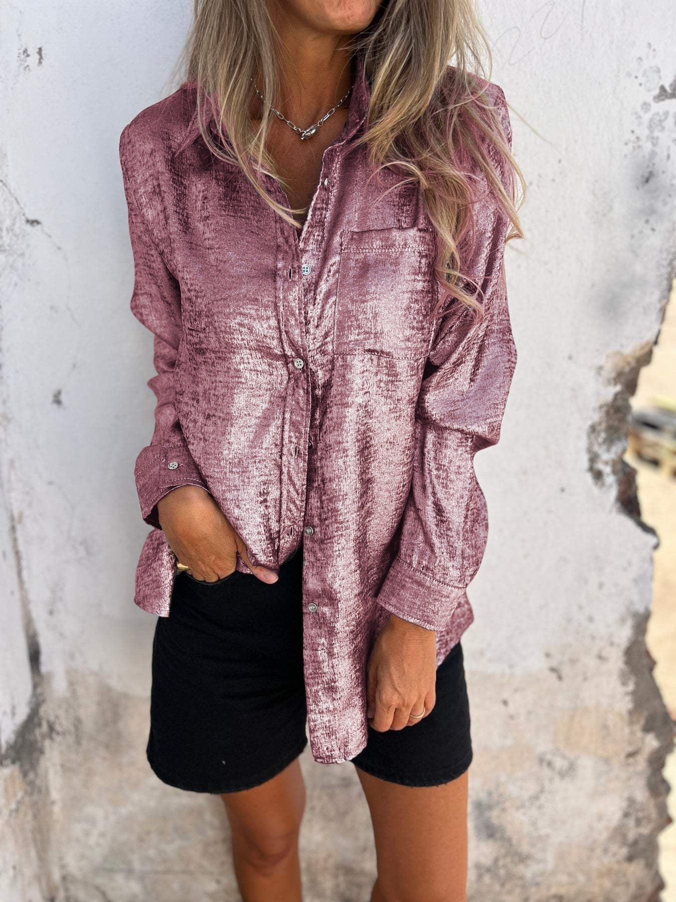 Nina | Stijlvol Glanzende blouse