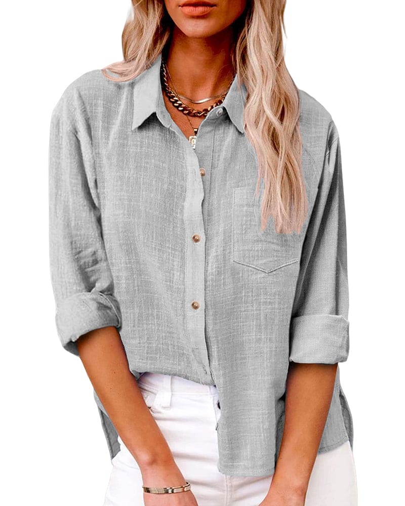 Zuci | Zomerse Blouse van Ademend Katoenlinnen