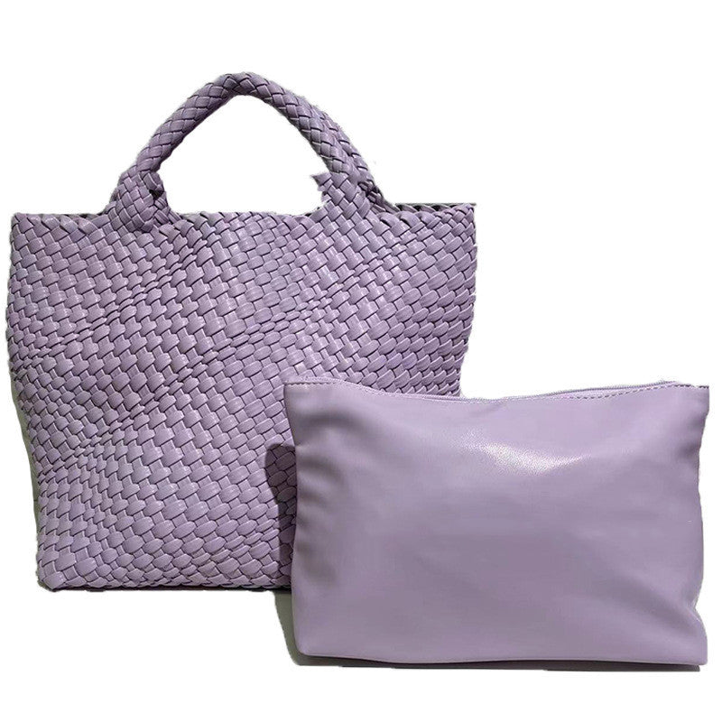 Seana | Strand Shopper – Gevlochten Dames Tas met Pouch