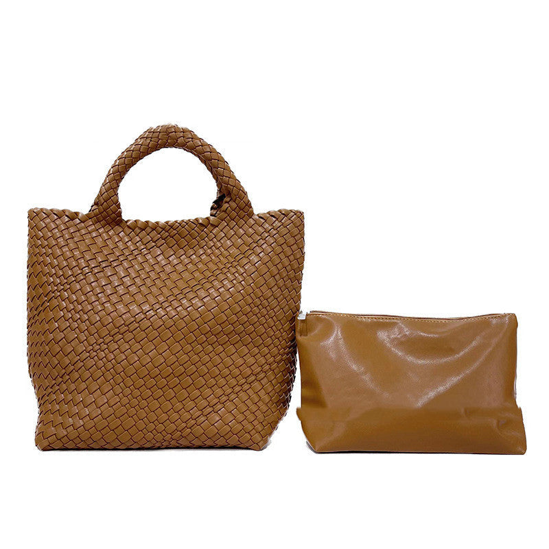 Seana | Strand Shopper – Gevlochten Dames Tas met Pouch