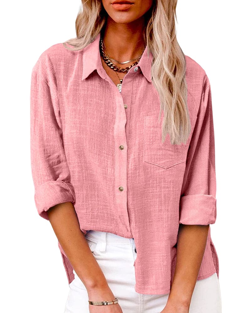 Zuci | Zomerse Blouse van Ademend Katoenlinnen