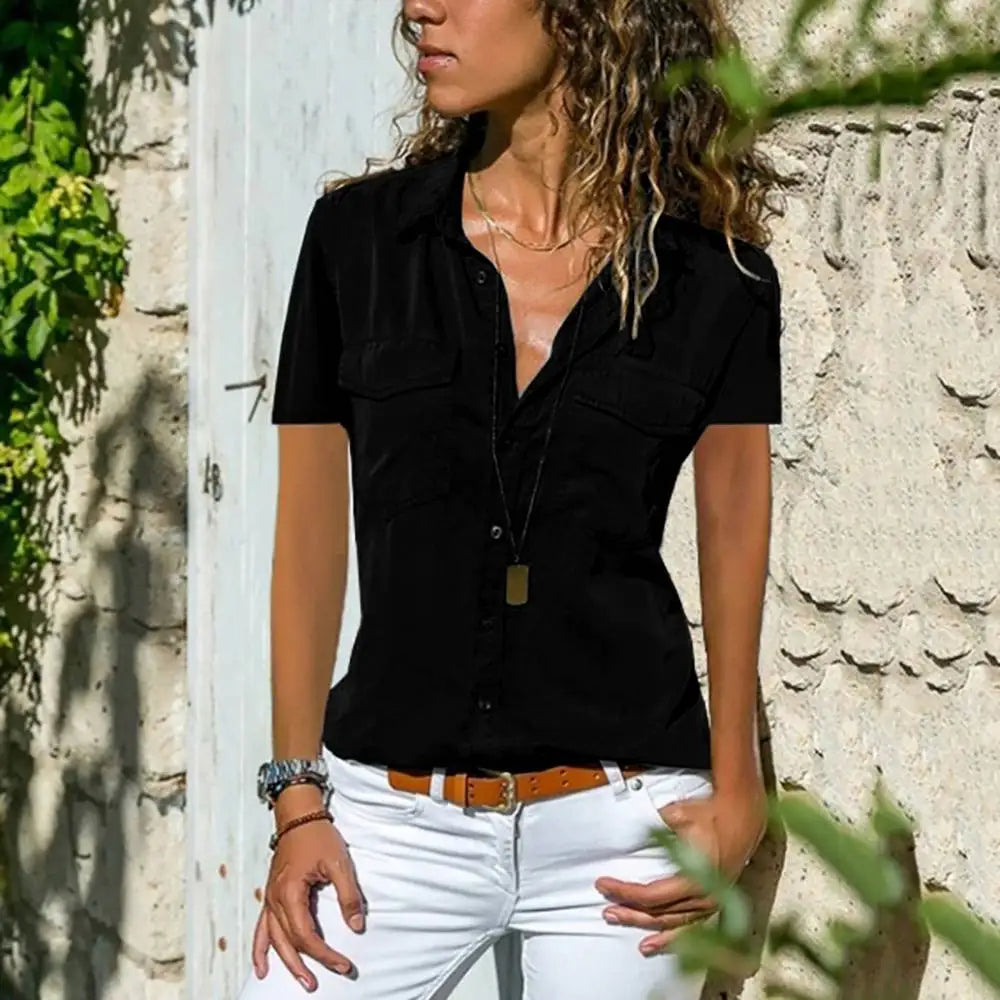 Adelaide | Zomerblouse met Klasse en Korte Mouwen