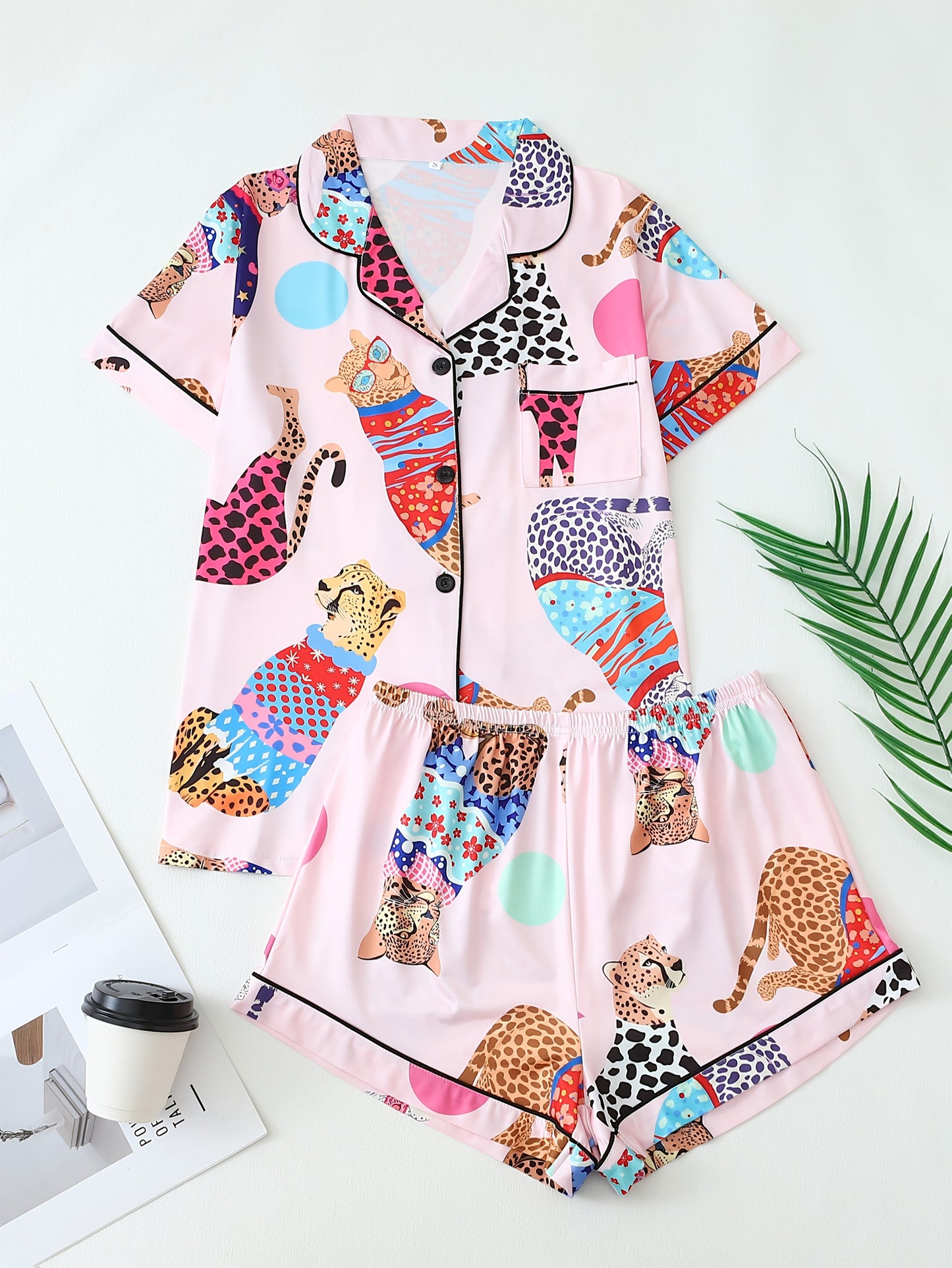 Isabella | Luchtige Dames Pyjama Set – Zomers & Vrolijk in KleurComfortabele Thuisoutfit