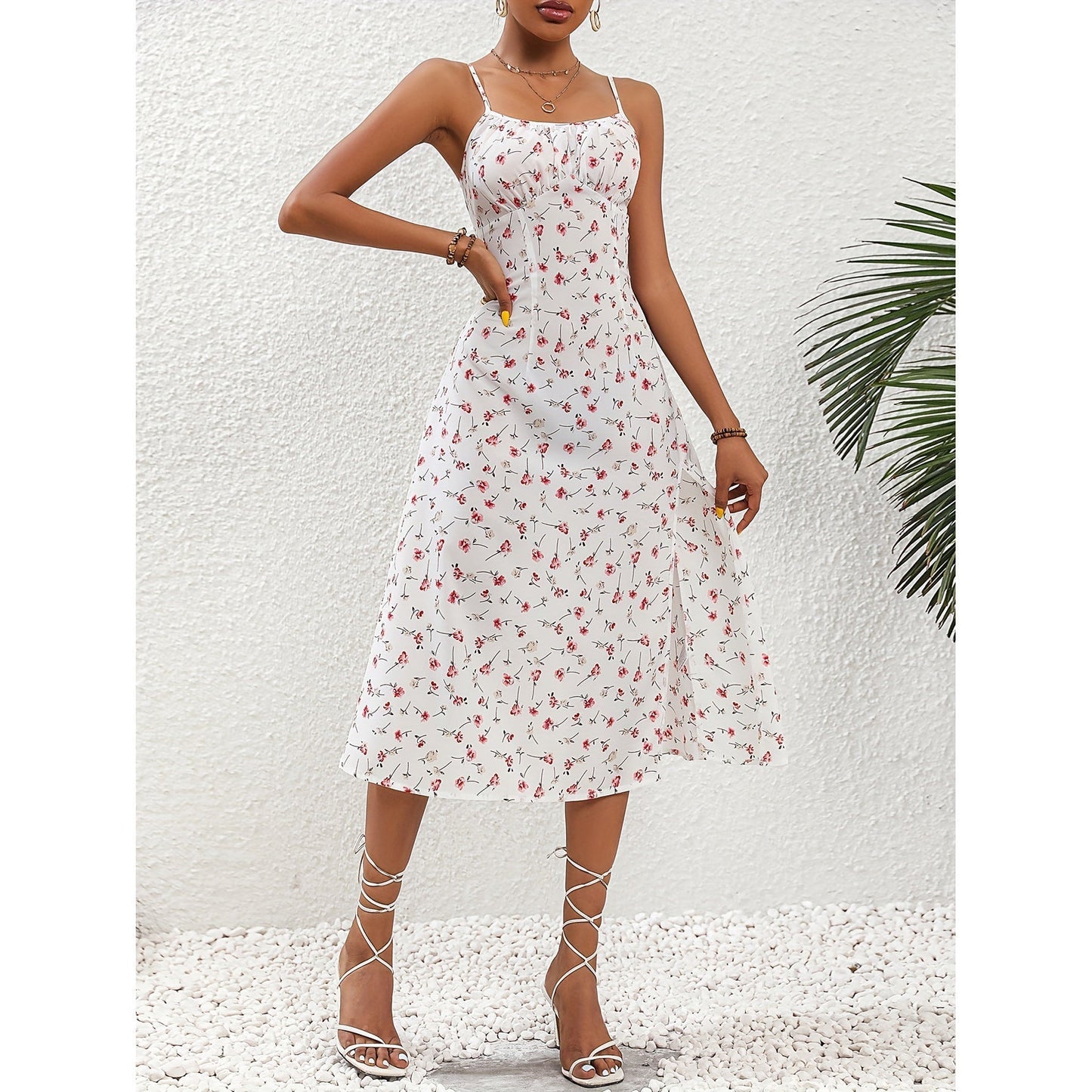 Yinthe | Lange Jurk met Polkadotprint