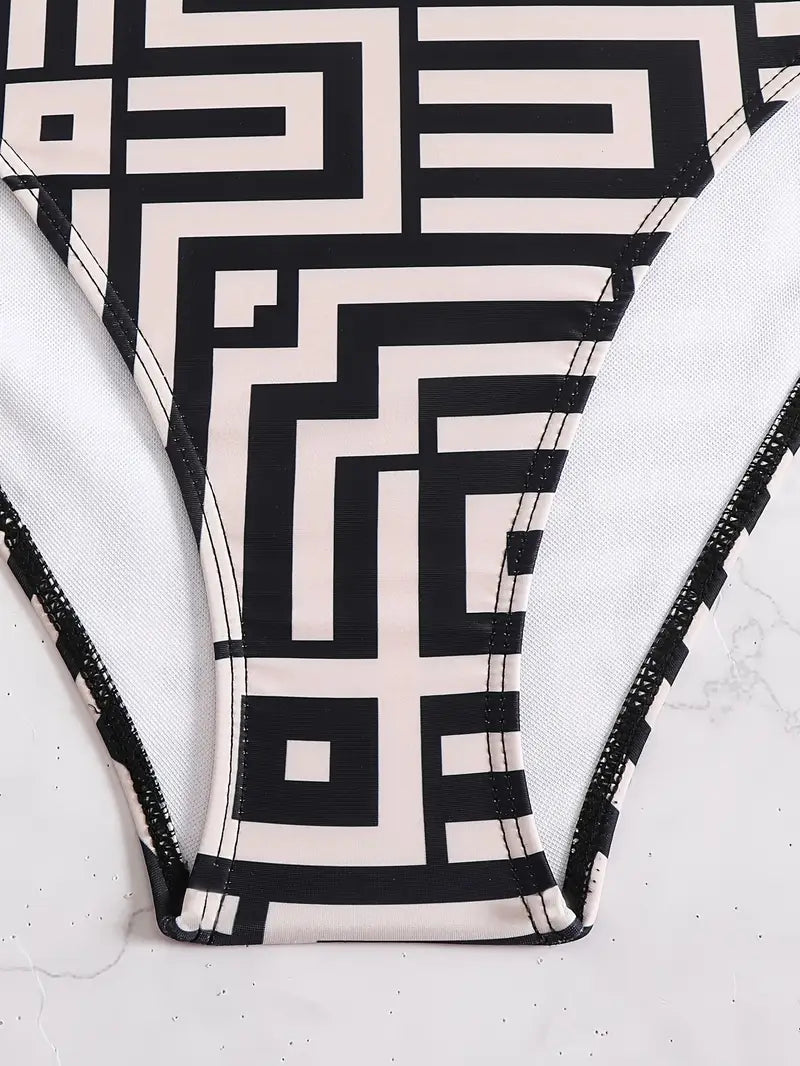 Victoire | Trendy Geometrische Bandeau Bikini Set