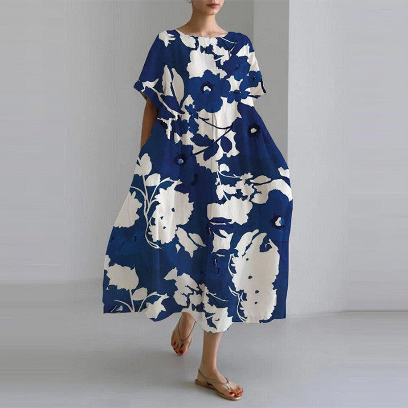 Jamies | Elegante high-end jurk met ronde hals en losse pasvorm