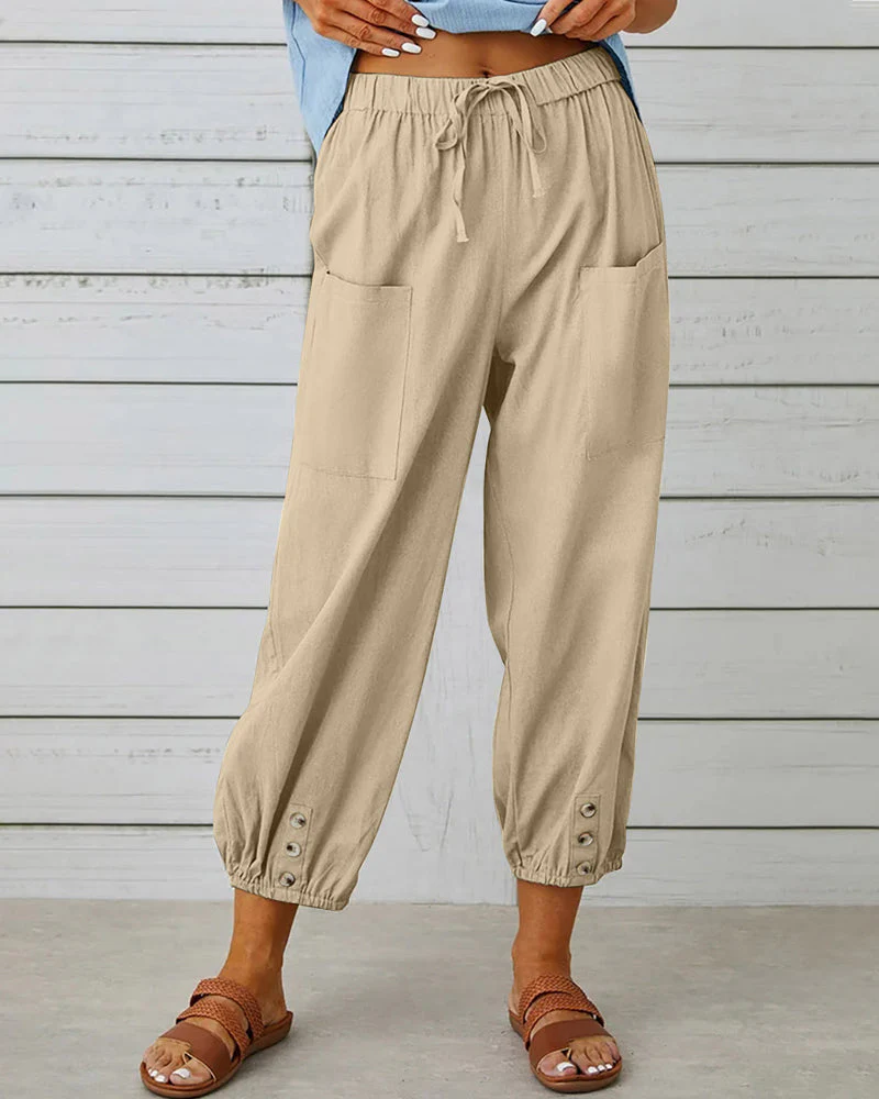 Kenly | Relaxte Broek met Elastische Boorden en Zomerse Comfort