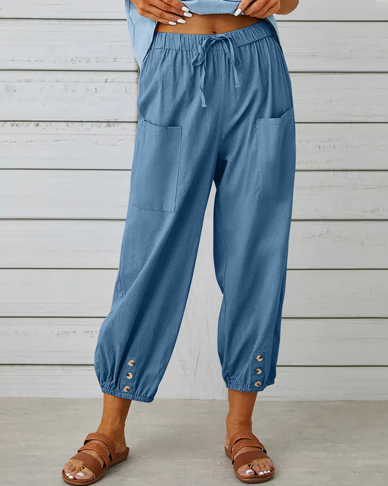 Kenly | Relaxte Broek met Elastische Boorden en Zomerse Comfort