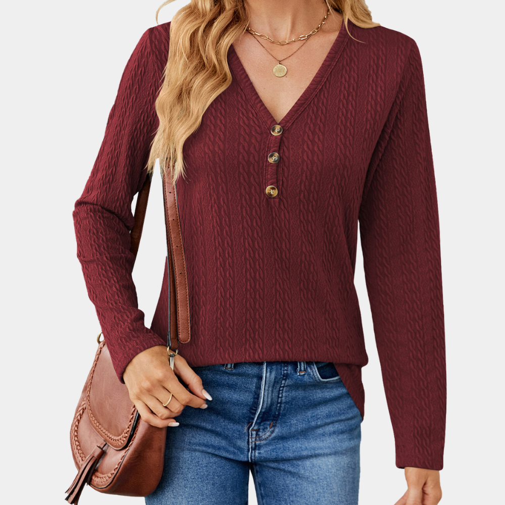 Selona | Zomers Shirt met Lange Mouwen in Lichte Stof