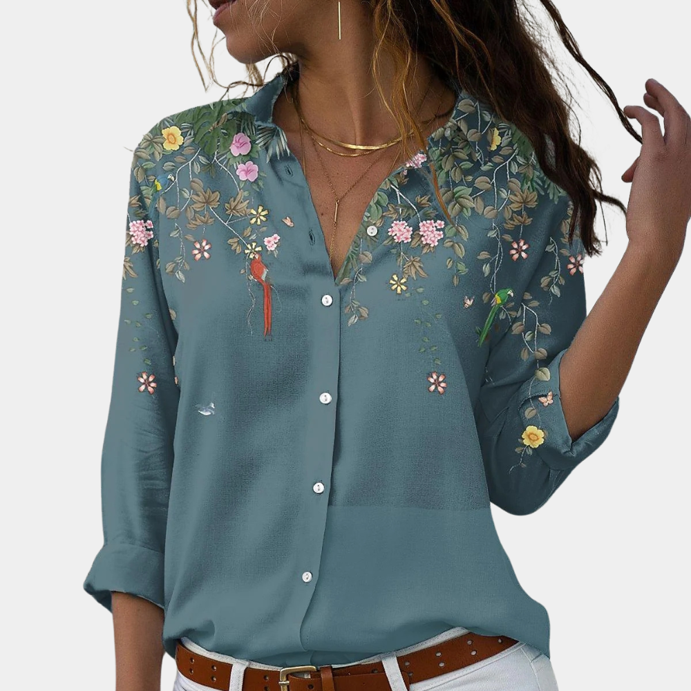 Hessly | Luchtige Damesblouse met Zomerse Bloemenprint
