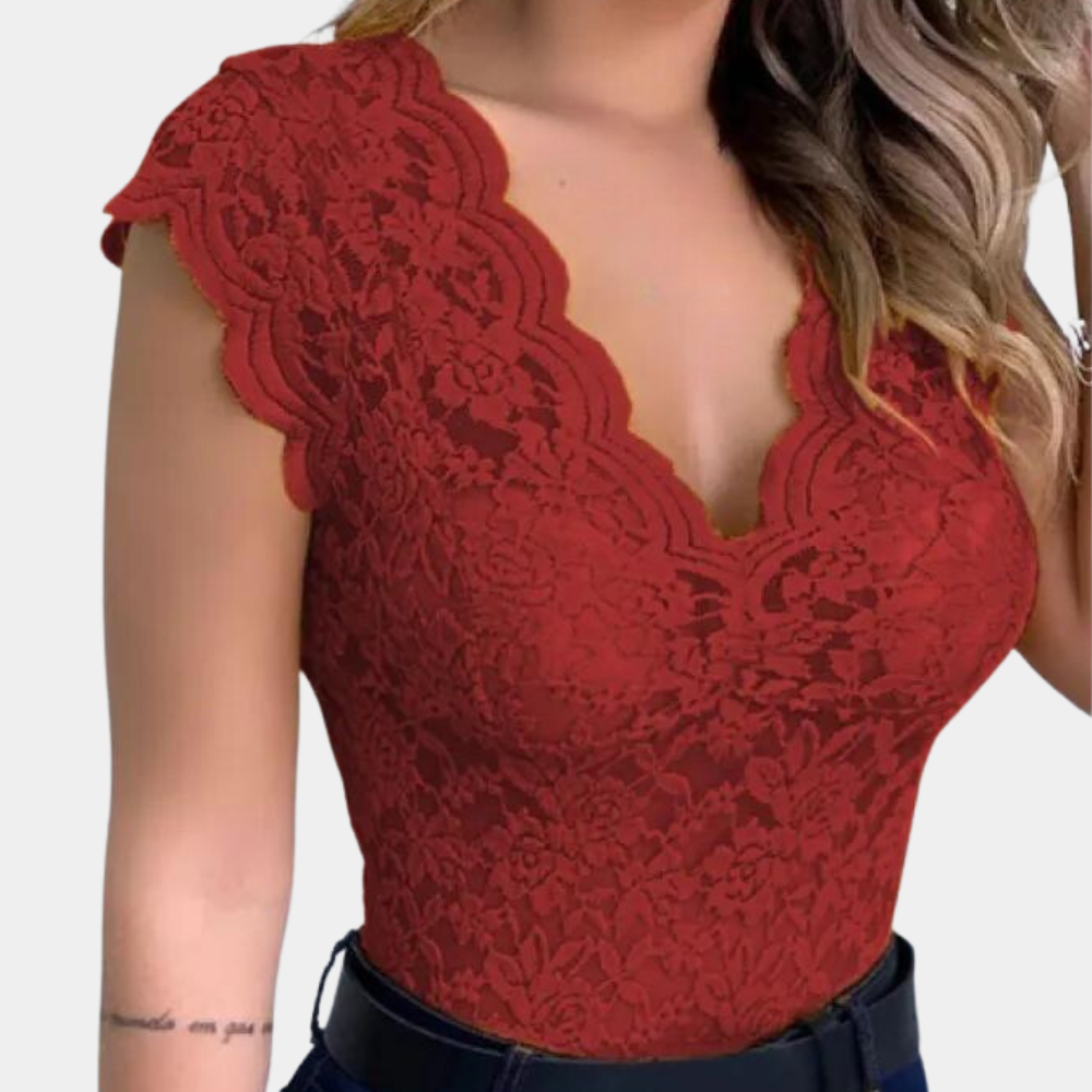 Aneliek | Luchtige Kanten Zomerblouse voor Dames