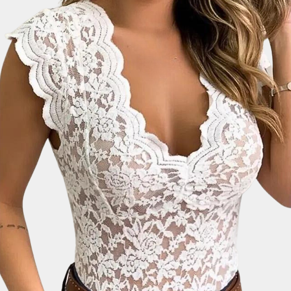Aneliek | Luchtige Kanten Zomerblouse voor Dames