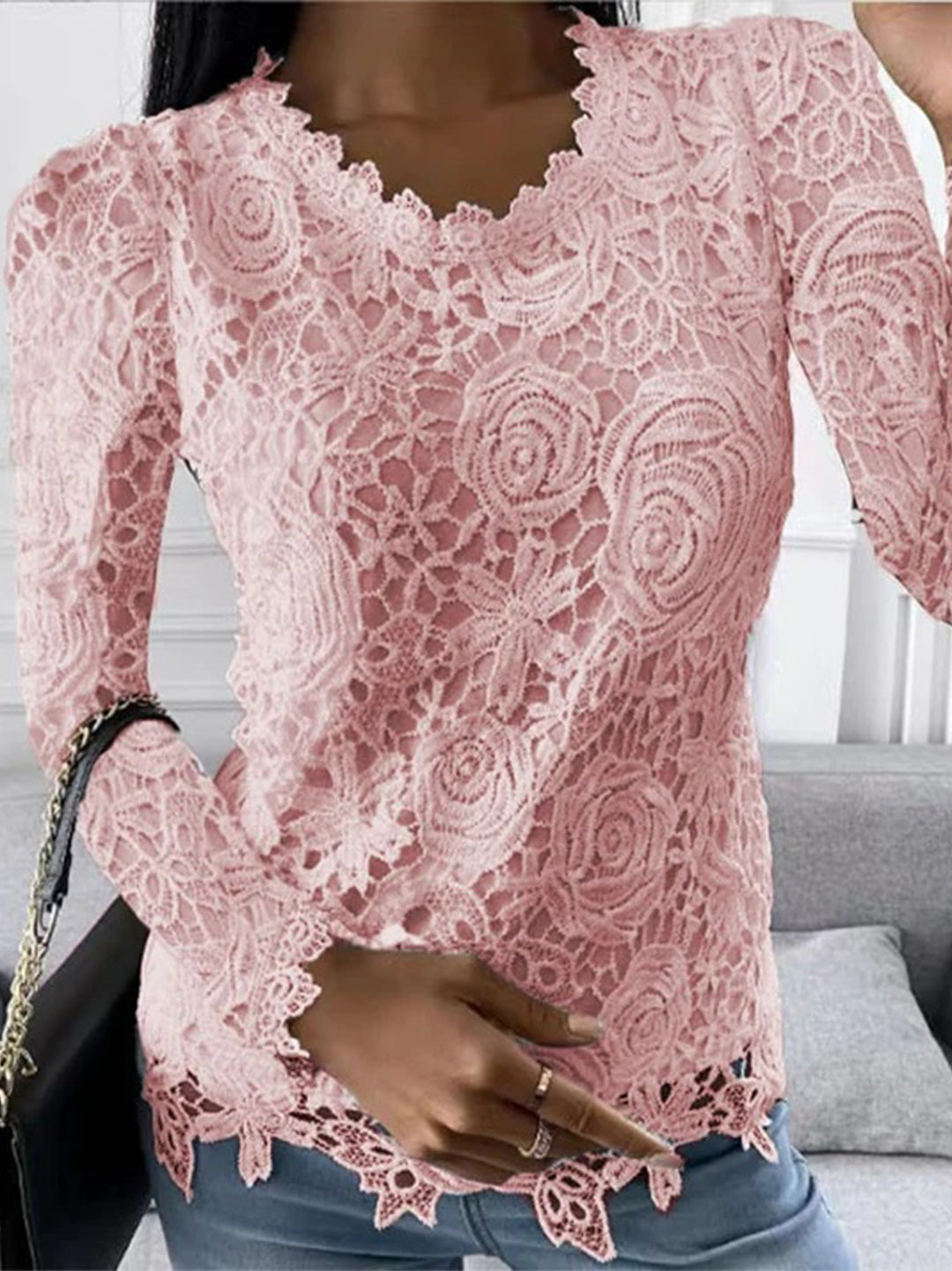 Ellie| Luchtige Lange Top met Elegante Lange Mouwen