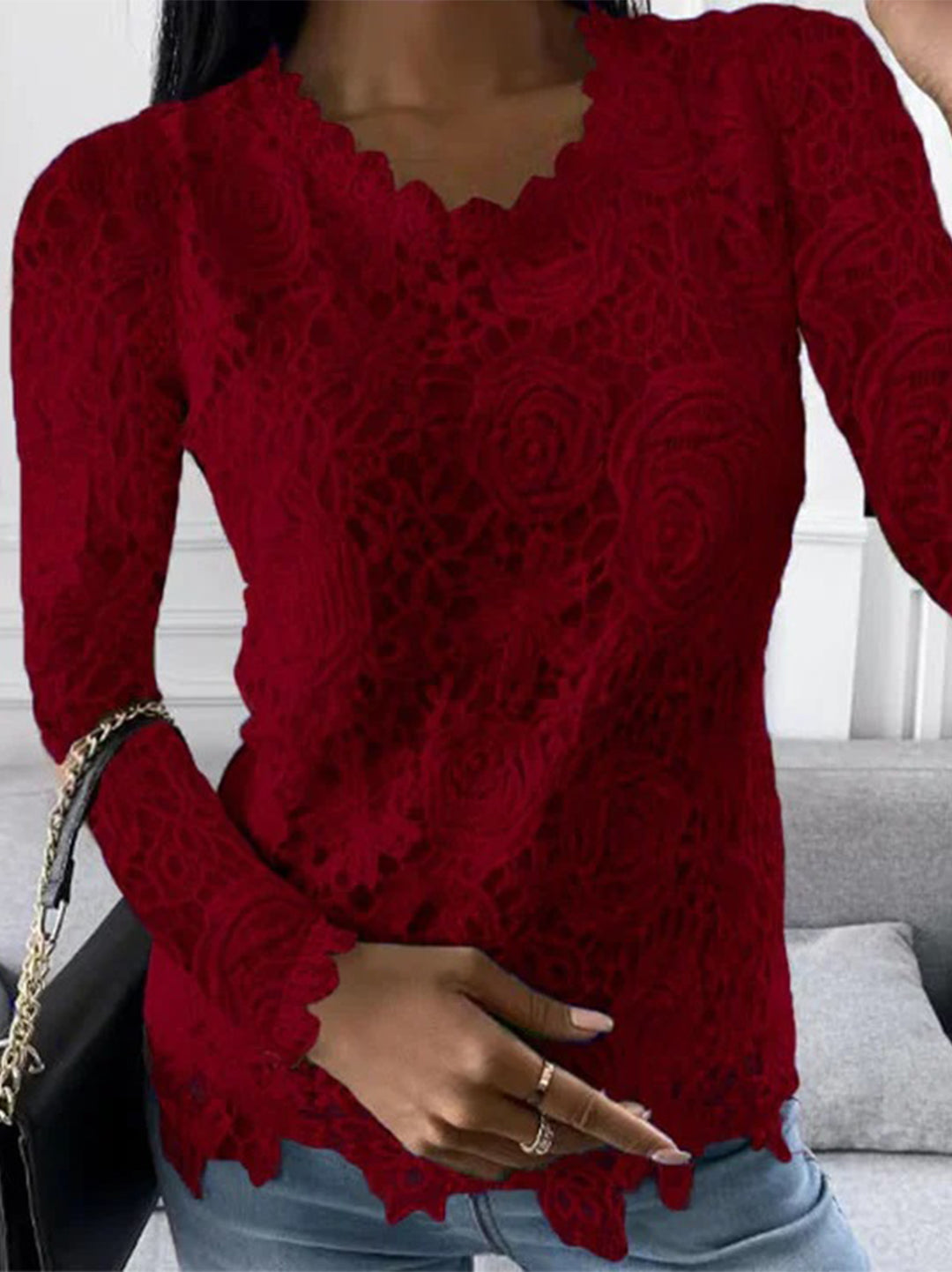 Ellie| Luchtige Lange Top met Elegante Lange Mouwen