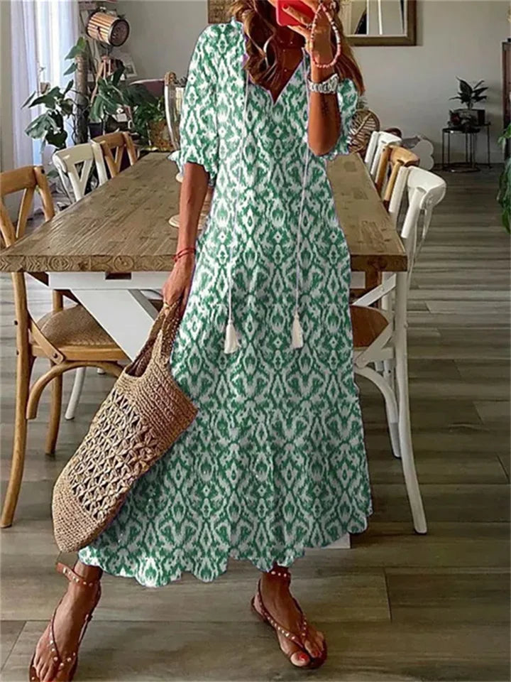 Kyona | Maxi Jurk vol Zomerse Pracht en Vrouwelijkheid