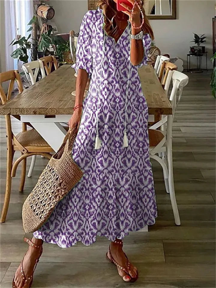 Kyona | Maxi Jurk vol Zomerse Pracht en Vrouwelijkheid