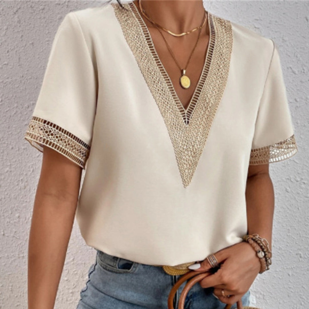 Molly | Luchtig Slim Fit T-Shirt met Kant voor Dames