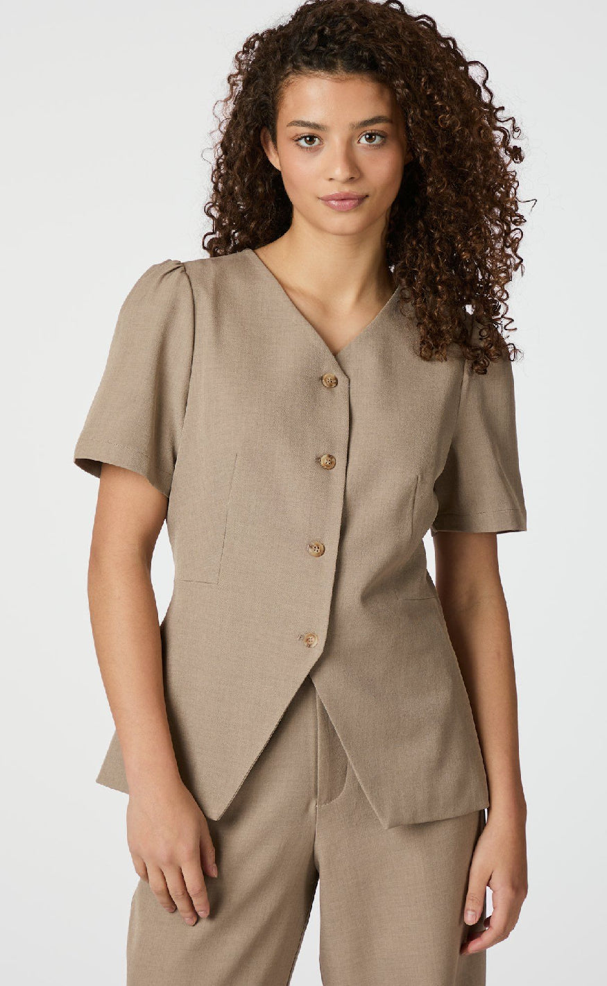 Jules | Blouse in Diep Taupe voor een Verfijnde Look