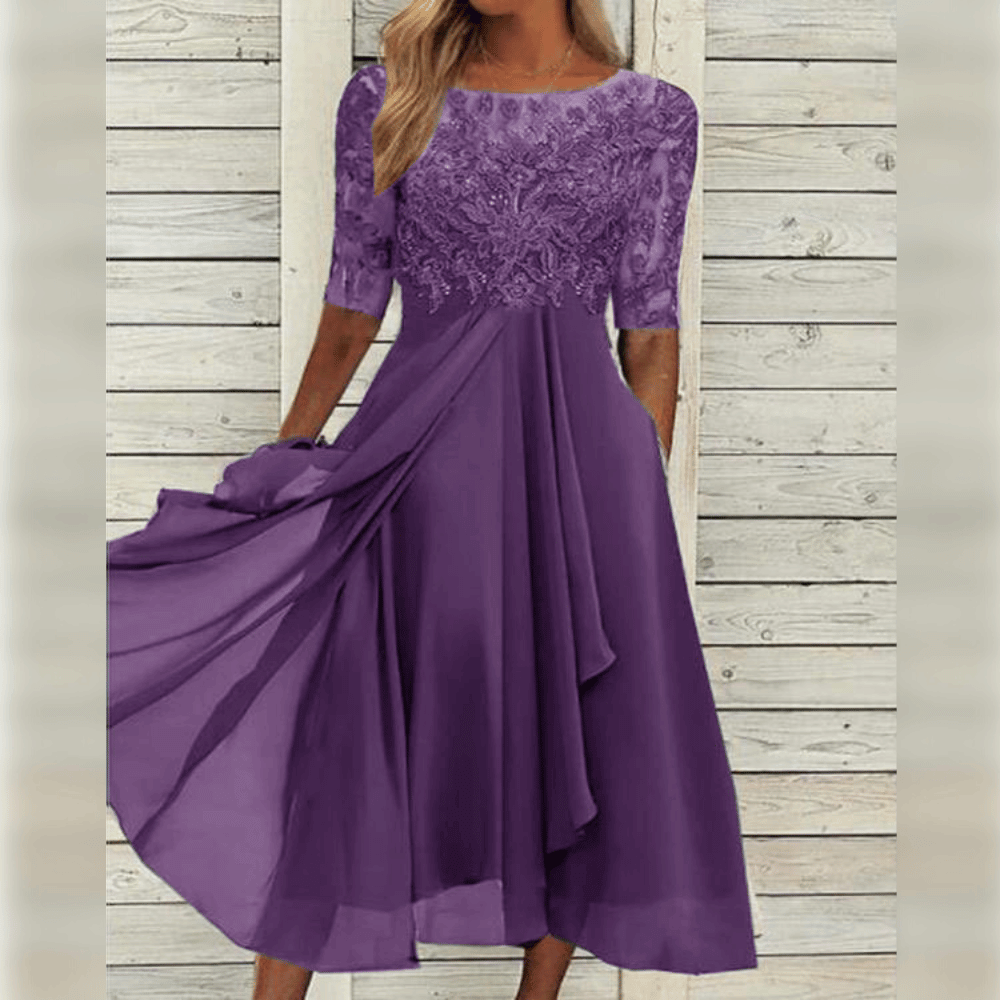 Kalina | Luchtige Midi Jurk vol Zomerse Elegant
