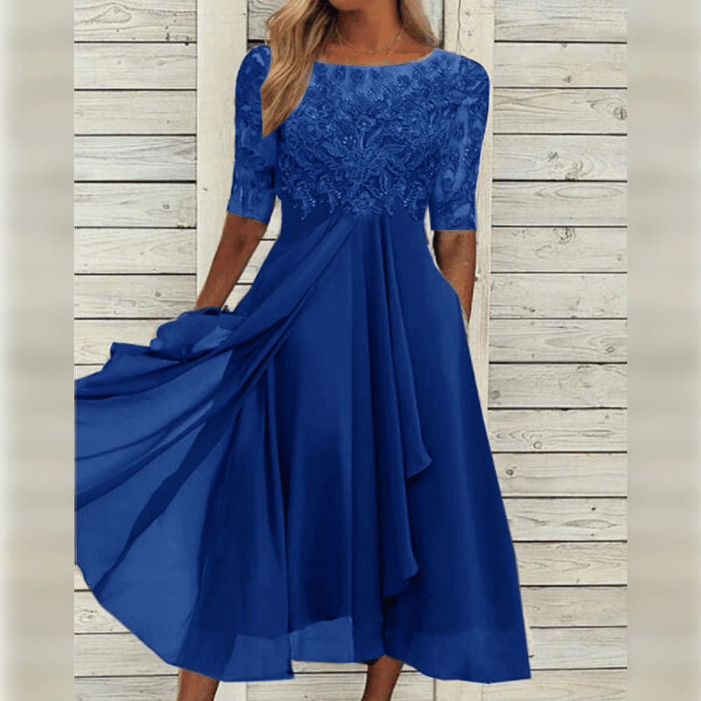 Kalina | Luchtige Midi Jurk vol Zomerse Elegant