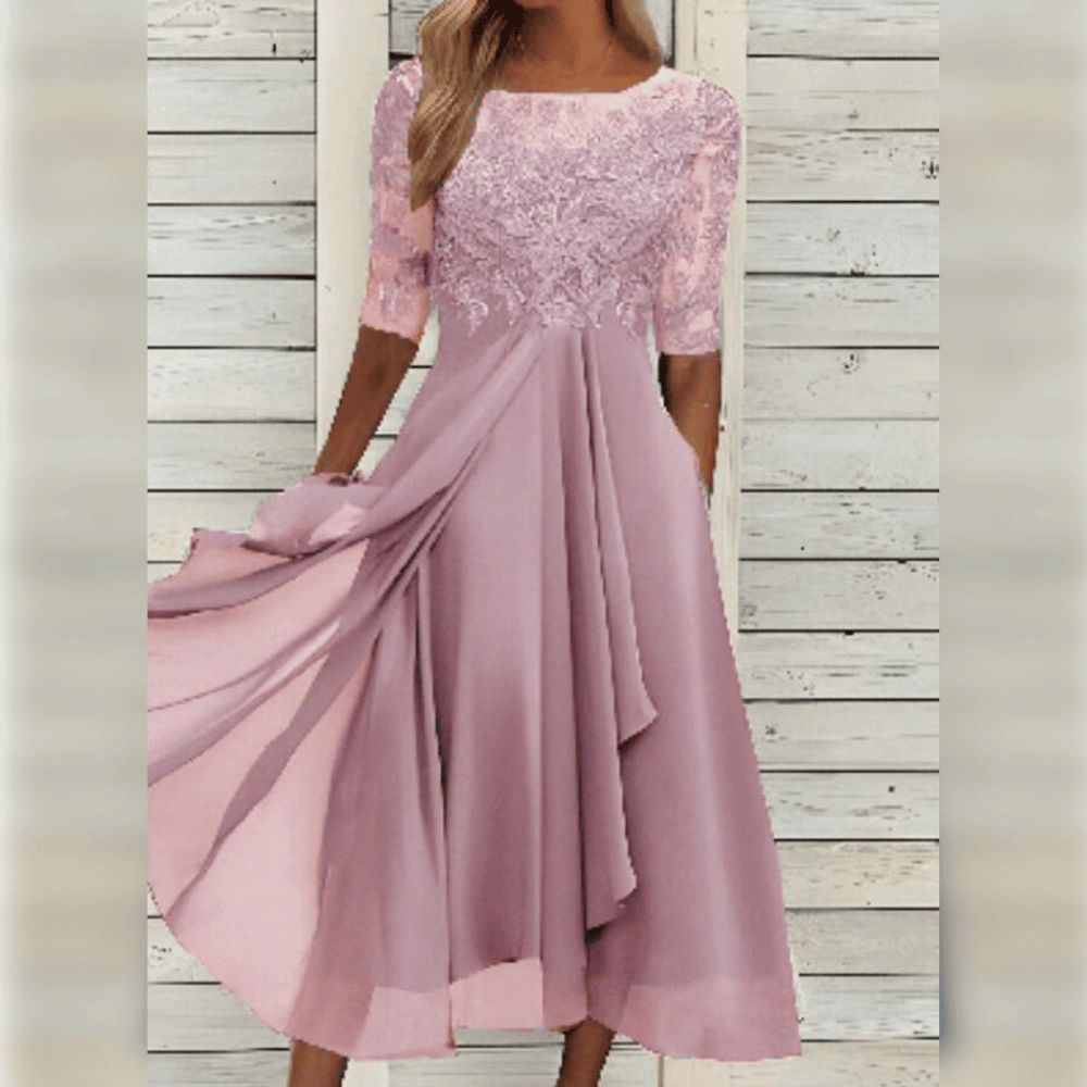 Kalina | Luchtige Midi Jurk vol Zomerse Elegant