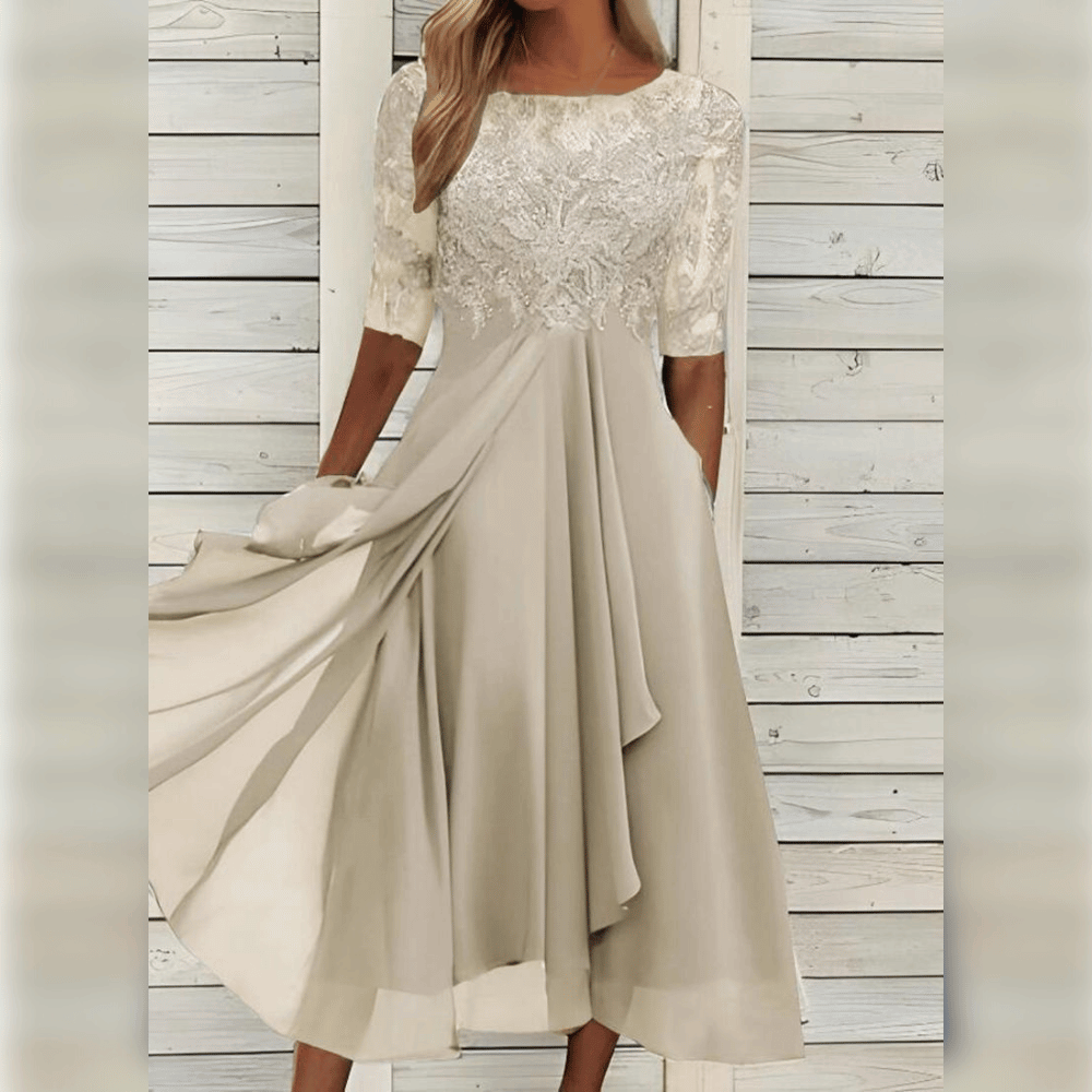 Kalina | Luchtige Midi Jurk vol Zomerse Elegant
