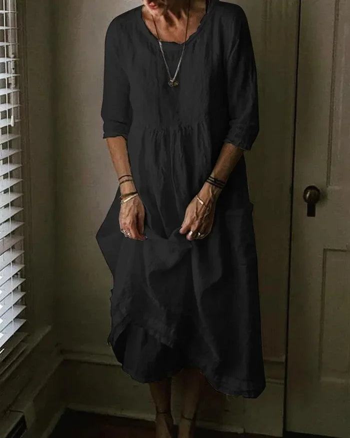 Carmin | Relaxte katoenen linnen jurk met oversized fit
