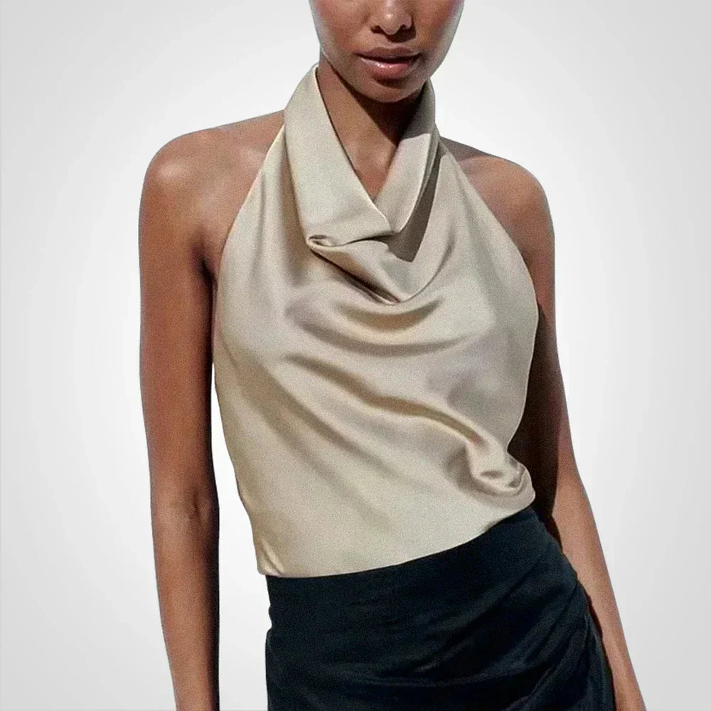 Sienna | Elegante Haltertop van Satijn vol Zomerse Flair