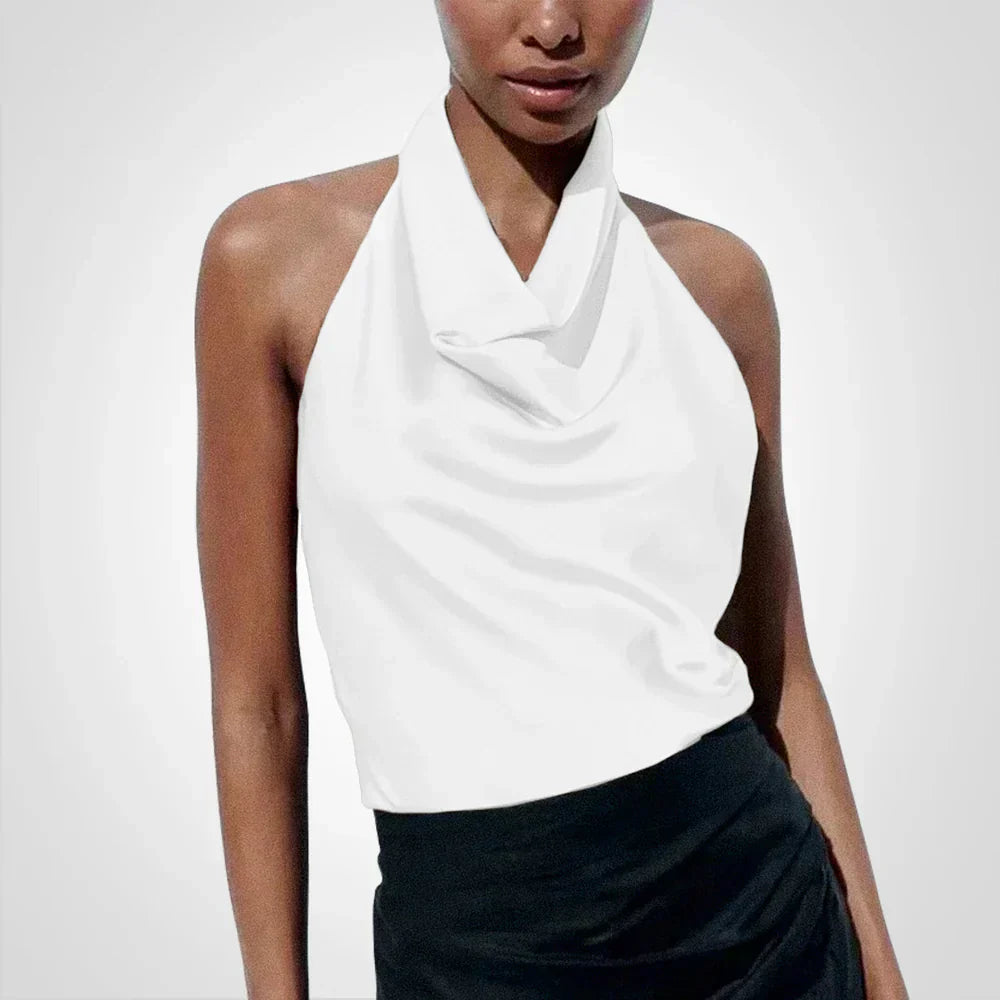 Sienna | Elegante Haltertop van Satijn vol Zomerse Flair