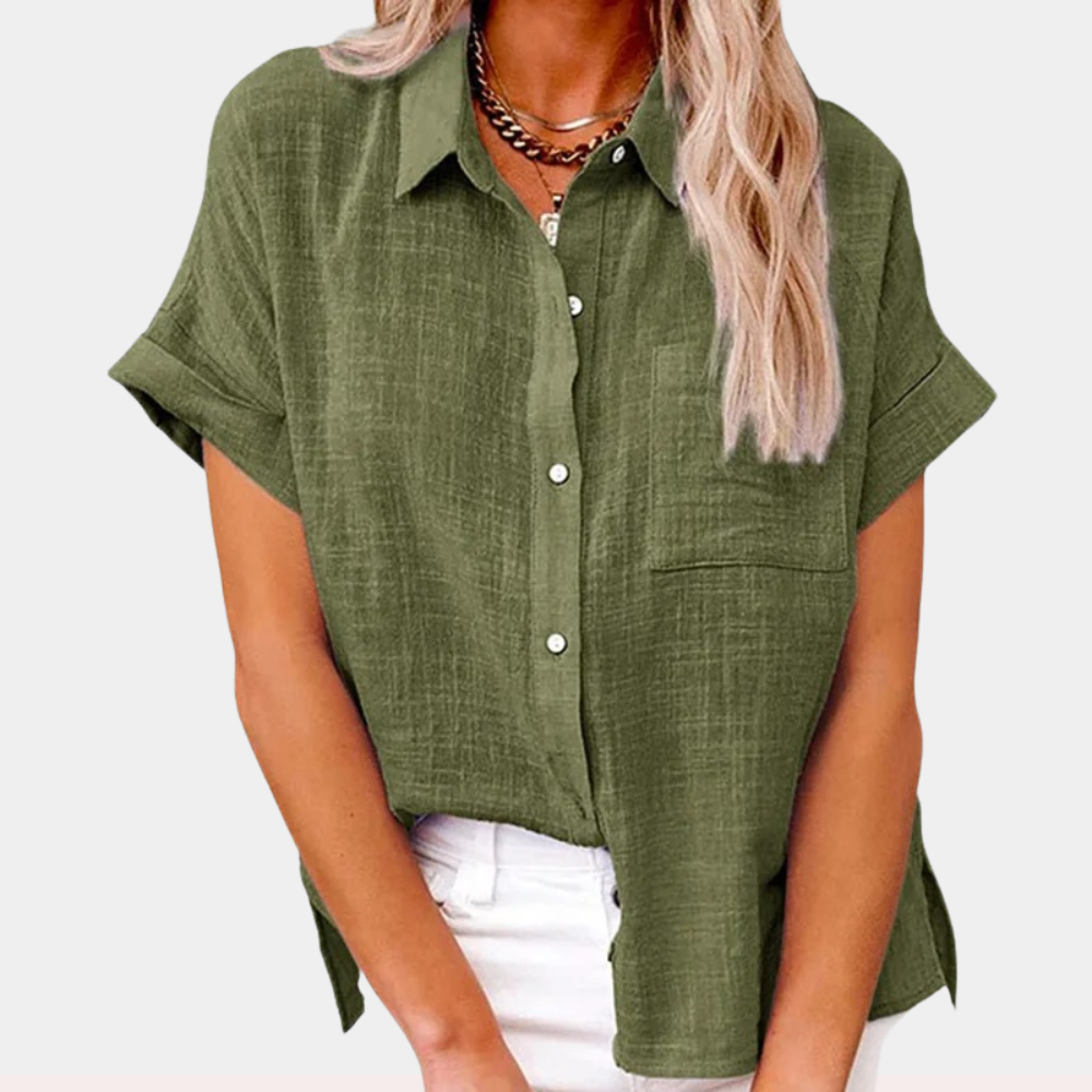 Celss | Zomerblouse van Katoen en Linnen met Relaxte Pasvorm
