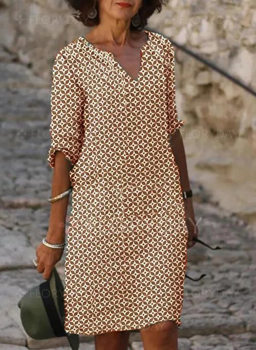Karine | Jurk tot op de Kuit met Zomerse Elegant