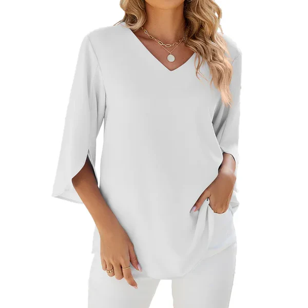 Arielle | Tijdloze Zomertop met Subtiele Splitmouwen