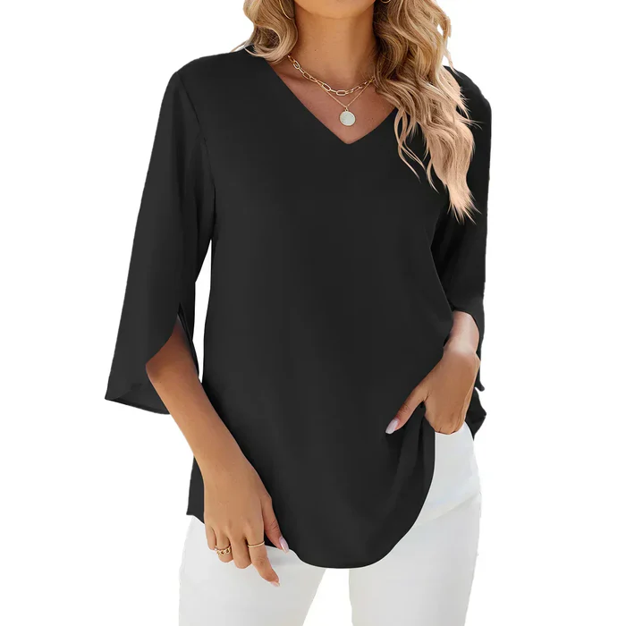 Arielle | Tijdloze Zomertop met Subtiele Splitmouwen