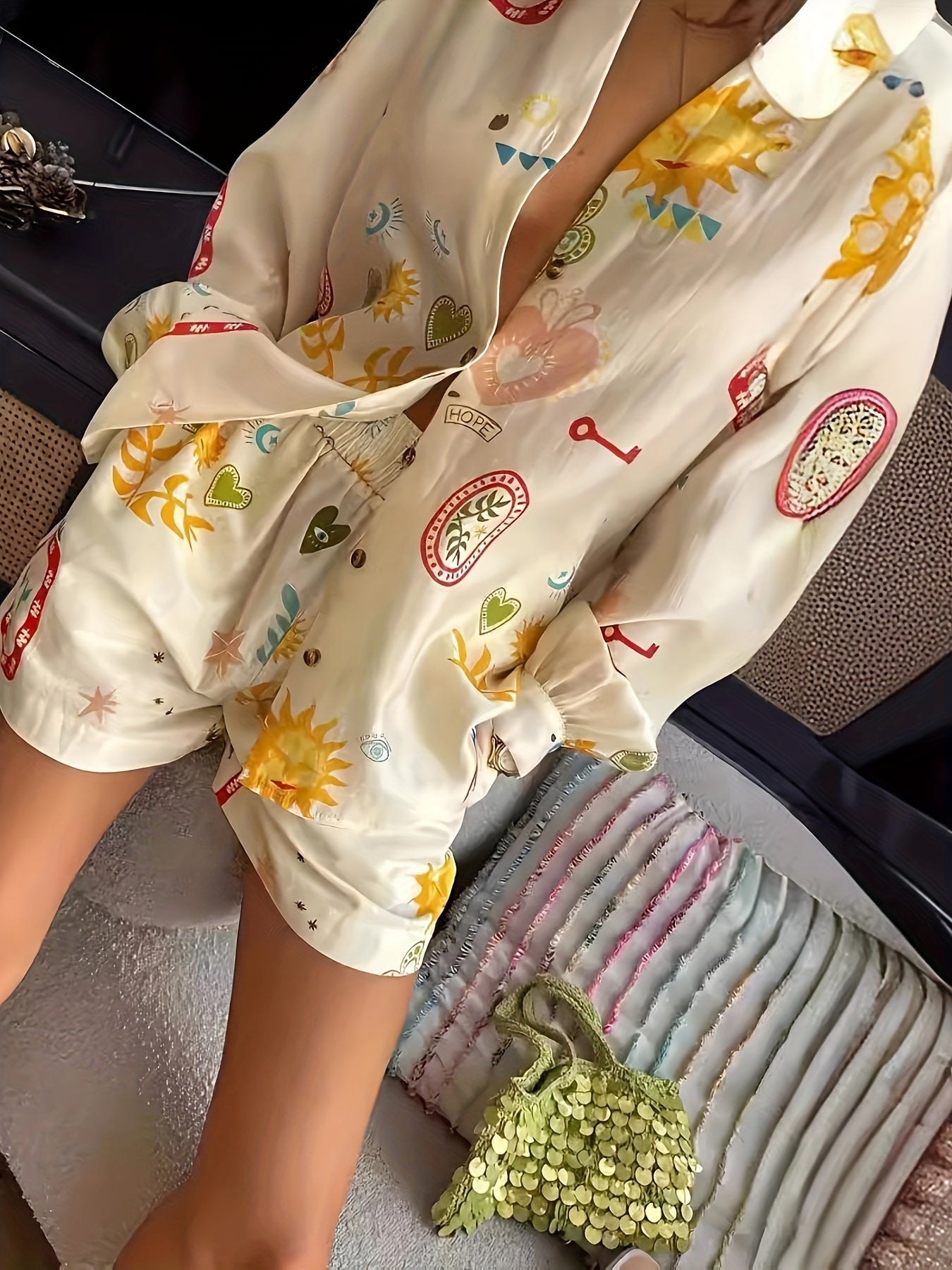 Zoe | Zomerse Overhemdjurk met Kleurrijke Print