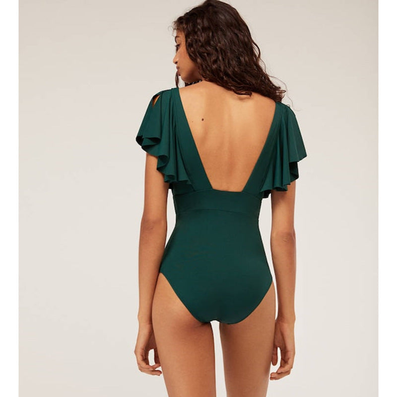 Rosetta | Zomer Badpak – Diepgroen, Elegant en Flatterend