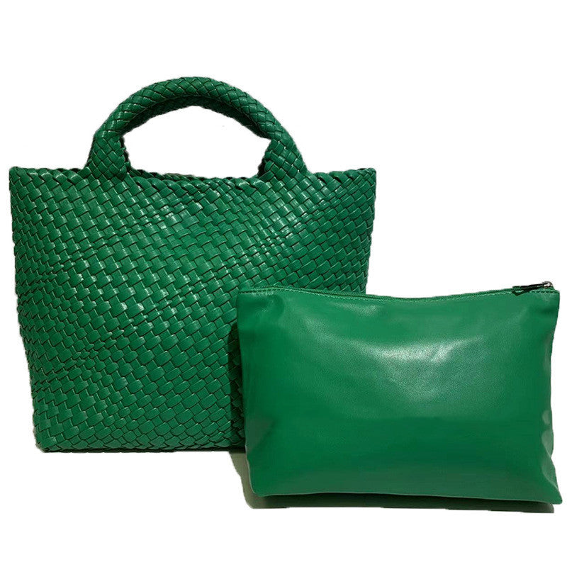 Seana | Strand Shopper – Gevlochten Dames Tas met Pouch