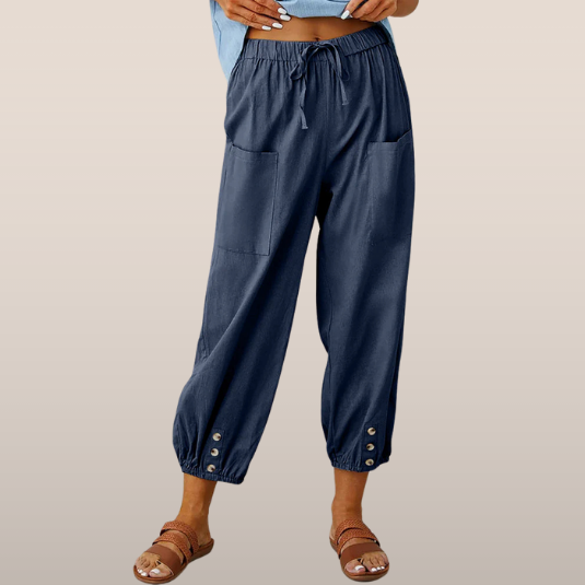 Kenly | Relaxte Broek met Elastische Boorden en Zomerse Comfort