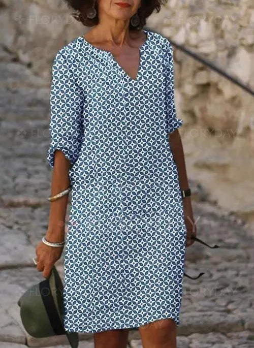 Karine | Jurk tot op de Kuit met Zomerse Elegant
