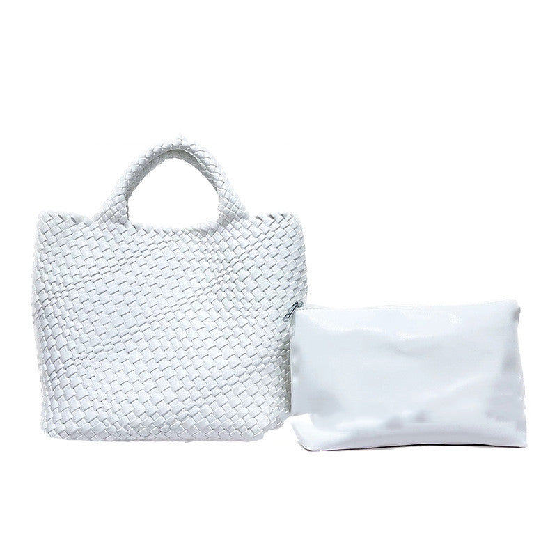 Seana | Strand Shopper – Gevlochten Dames Tas met Pouch