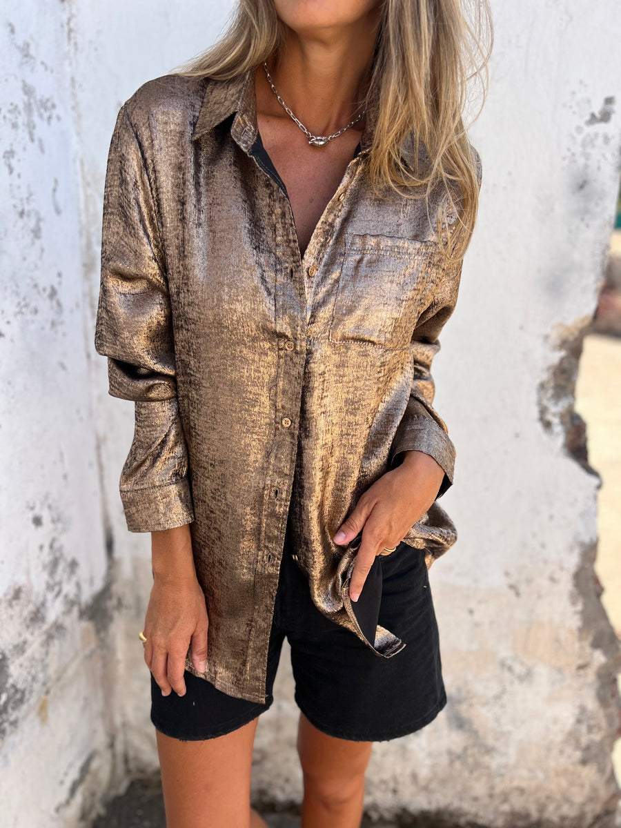 Nina | Stijlvol Glanzende blouse