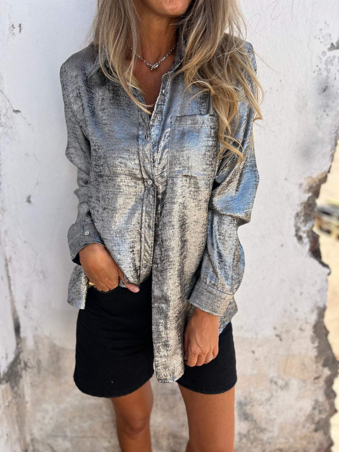 Nina | Stijlvol Glanzende blouse