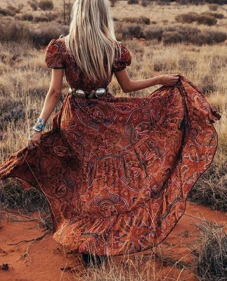 Azaria | Maxi Jurk met Bohemian Paisley Print voor Vrije, Zomerse Dagen