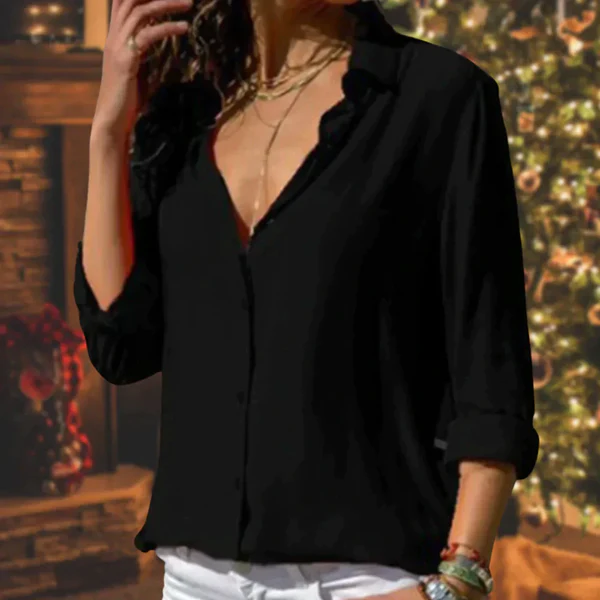 Vera | Klassieke Zomerblouse met Verfijnde Knopen