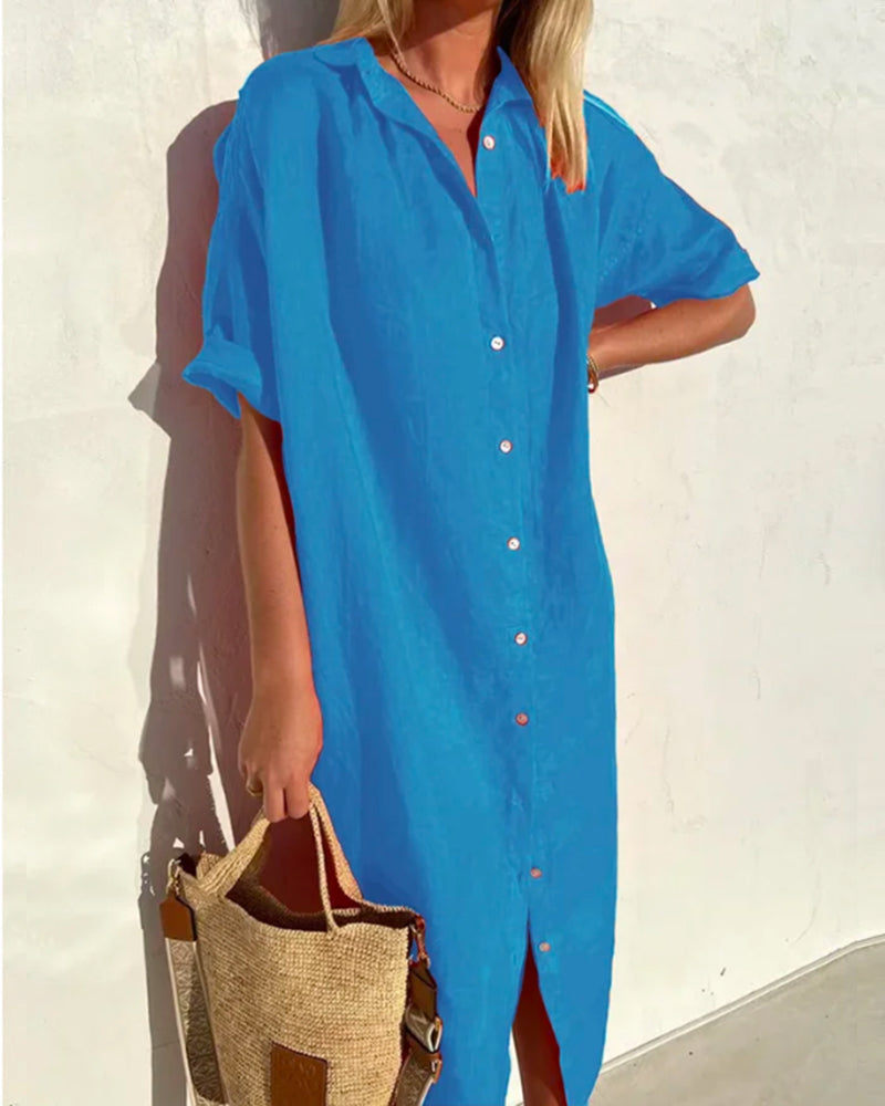 Elara | Chic Zomerjurk met Elegante Lijnen en Luchtige Valling