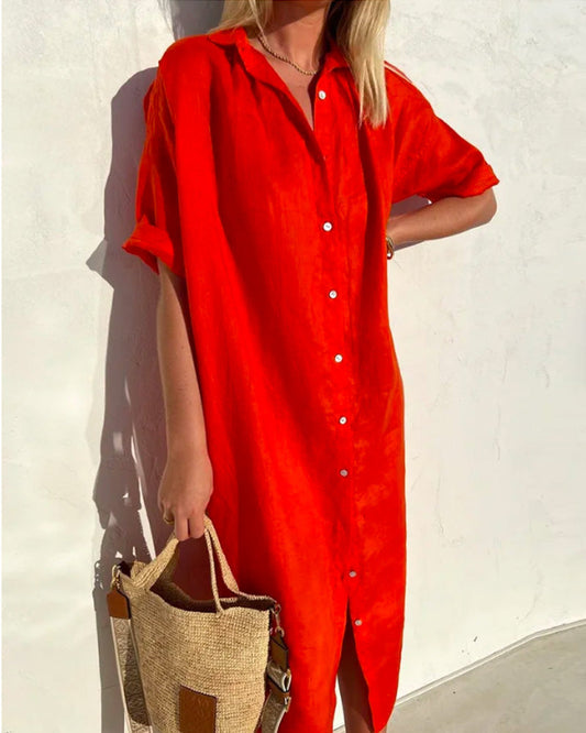 Elara | Chic Zomerjurk met Elegante Lijnen en Luchtige Valling